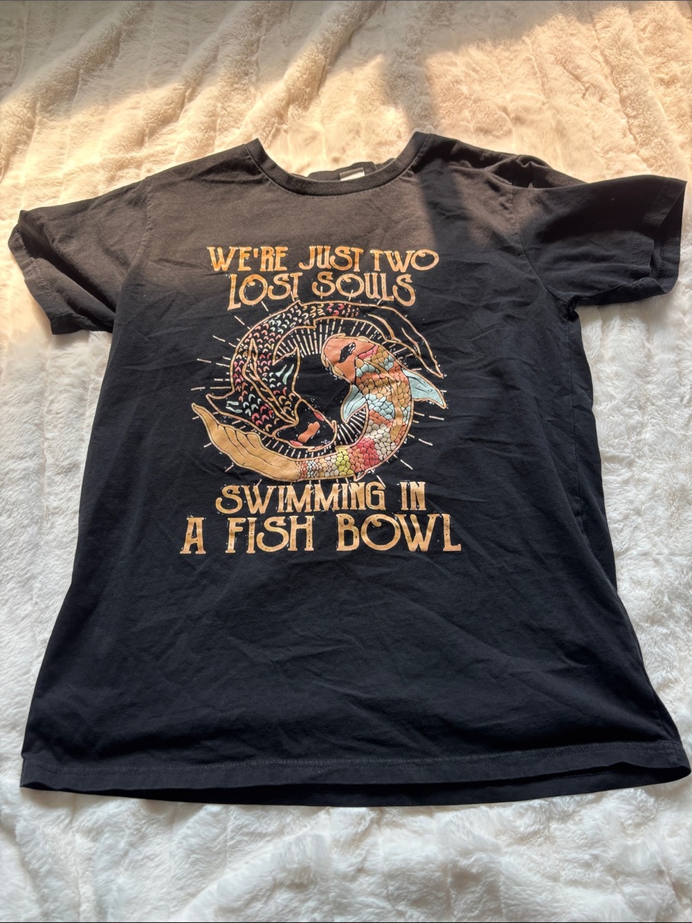 Black Graphic Tee 'We're Just Two Lost Souls'